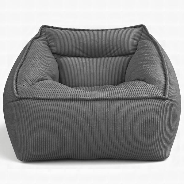 Puff sillón de pana gris XXL para salón de Aiire Co.